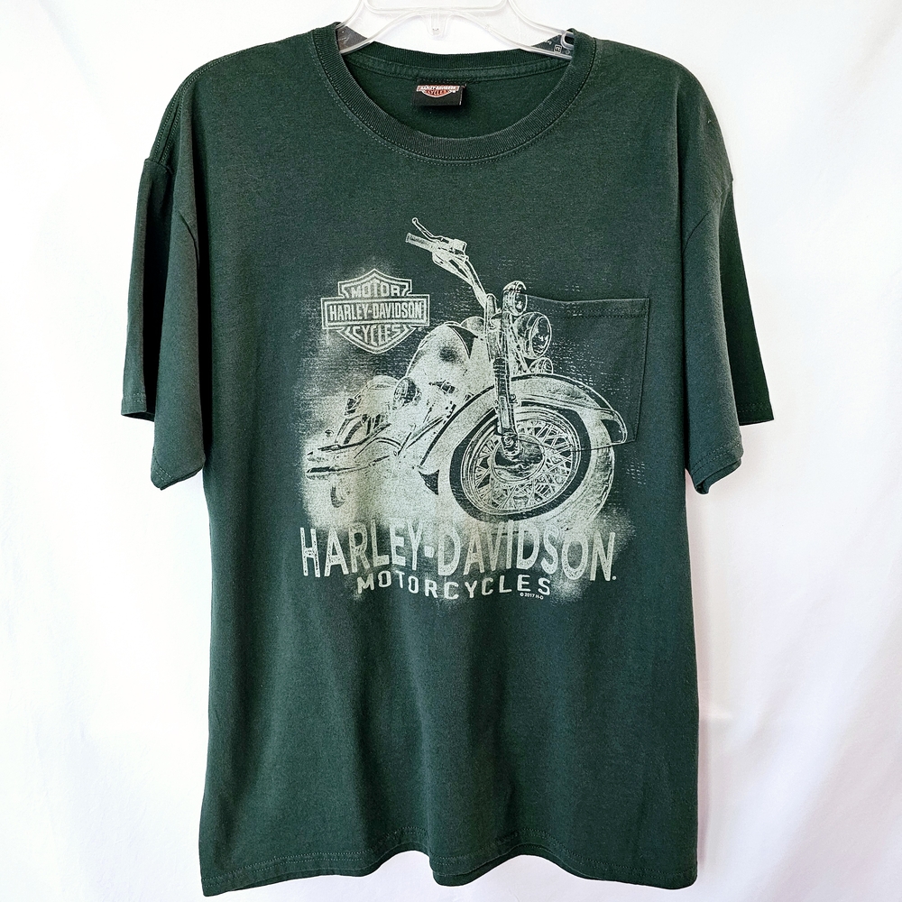 Harley-Davidson Hunter Green Front & Back Graphic T-Shirt Charlotte, NC
